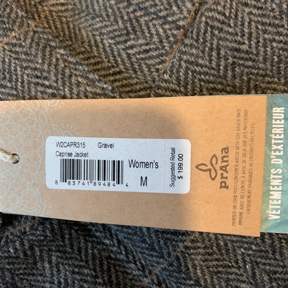PRANA Caprise Black / Gray Jacket Size Medium NWT - Picture 5 of 5